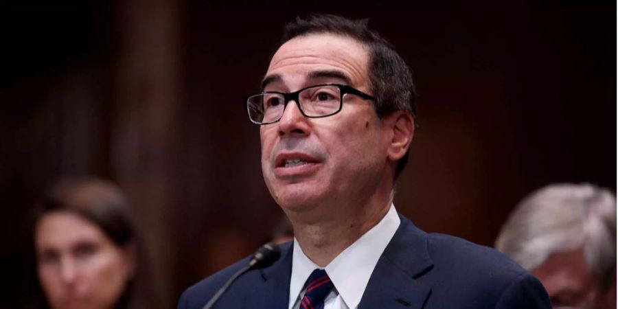 US-Finanzminister Steven Mnuchin bei einer Zeugenaussage vor dem Senat in Washington.