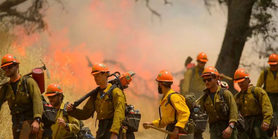 Kalifornien: Feuerwehrleute bekämpfen ein Buschfeuer, das sogenannte «County Fire».