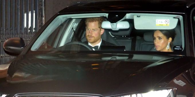 Herzogin Meghan und Prinz Harry auf dem Weg zur Party. Herzogin Meghan und Prinz Harry auf dem Weg zur Party.