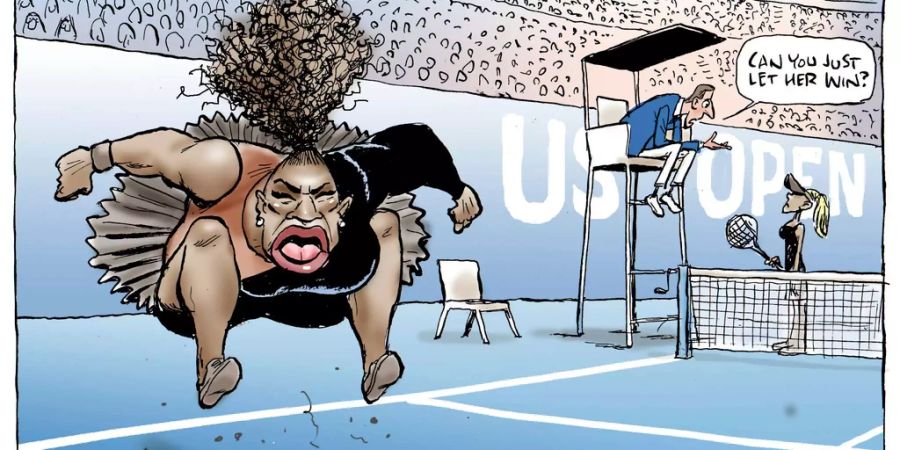 Die Karikatur von Mark Knight in der «The Herald Sun» zeigt einen Wutausbruch von Serena Williams.