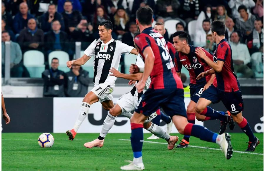 Cristiano Ronaldo im Einsatz gegen den FC Bologna.