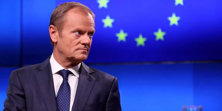 EU-Ratschef Donald Tusk spricht während einer Pressekonferenz.