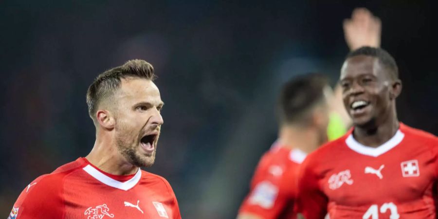 Der grosse Star des Abends - Haris Seferovic erzielt drei Tore für die Schweiz.