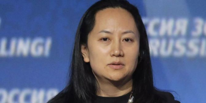 Meng Wanzhou, Finanzchefin des chinesischen Telekommunikationsriesen Huawei, während einer Diskussion.