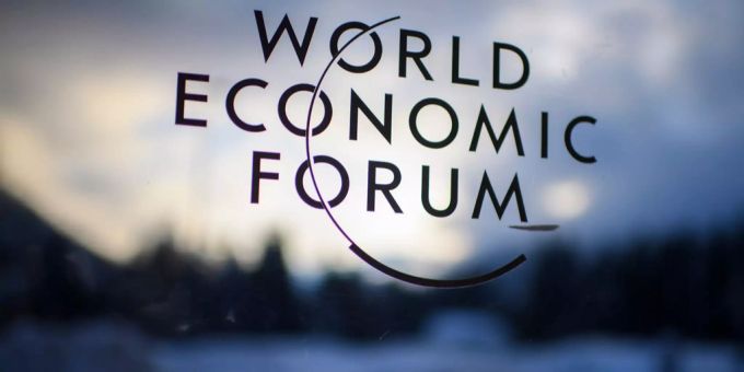 Das WEF darf im Januar Russland erwarten. Das Logo des WEF.