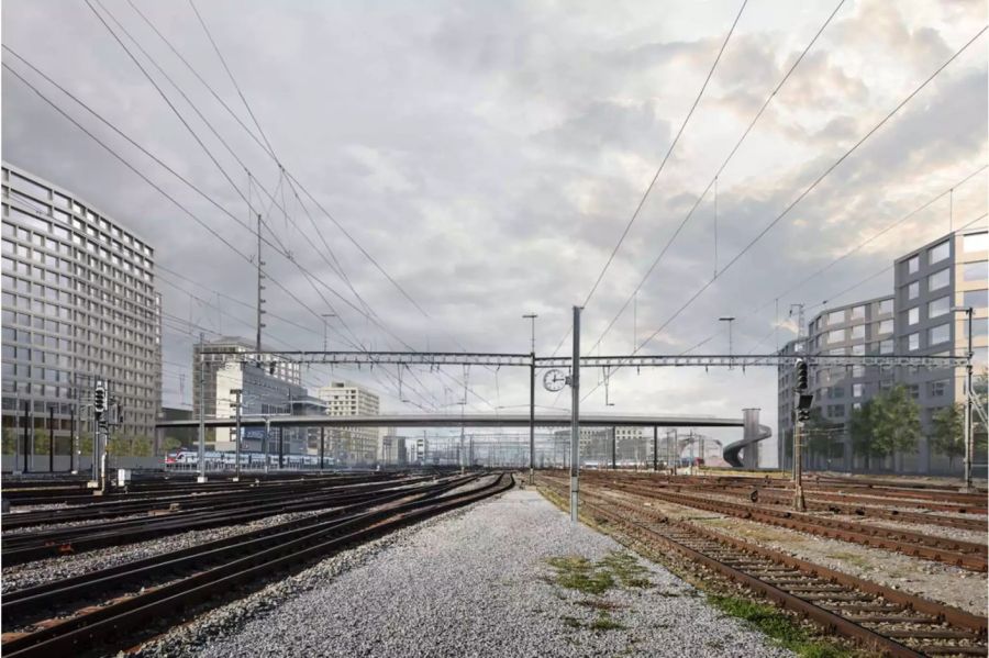 Visualisierung des Negrellistegs am Zürcher Hauptbahnhof - Keystone