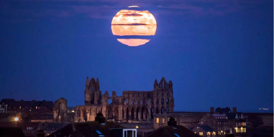 Im Nordosten von England, in Whitby Abbey, ergab sich am frühen Sonntagabend ein wunderbares Bild.