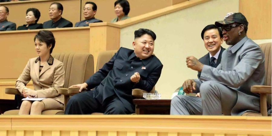 Rodman auf der Tribüne mit «seinem Freund» Kim Jong Un.