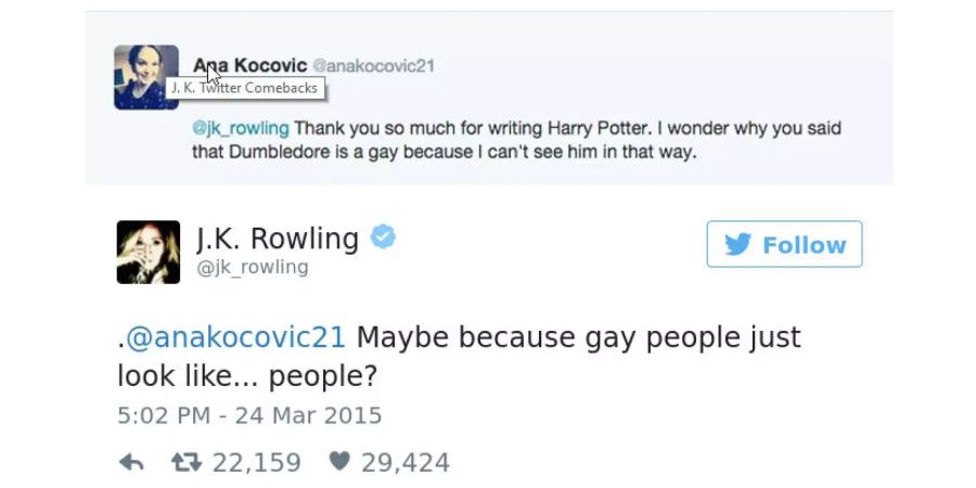 J.K. Rowling setzt sich für Homosexuelle ein.