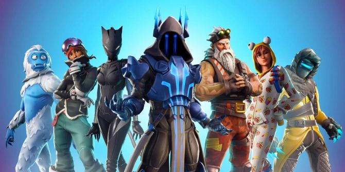 Fortnite: Der Eiskönig und andere Charaktere auf blauem Hintergrund.