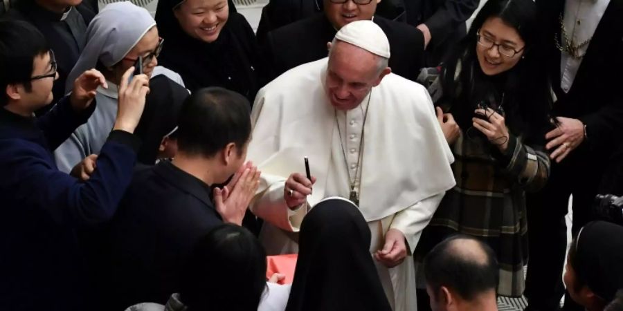 Papst Franziskus bei einer Generalaudienz im Vatikan