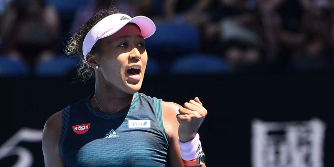 Naomi Osaka reagiert während eines Matches.