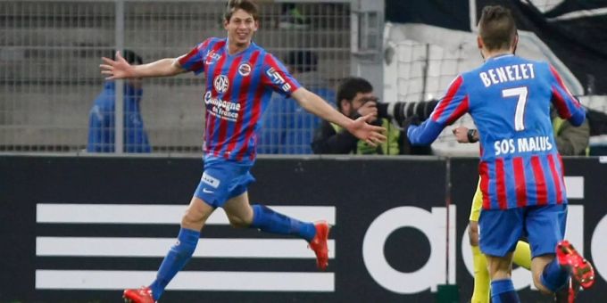 Emiliano Sala im Jahr 2015 bei Caen. Emiliano Sala