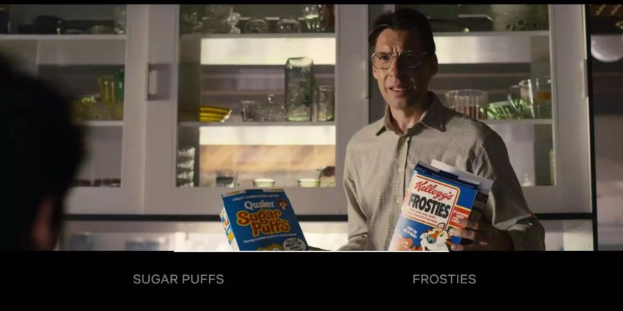 Der Zuschauer entscheidet für Stefan zwischen Sugar Puffs und Frosties