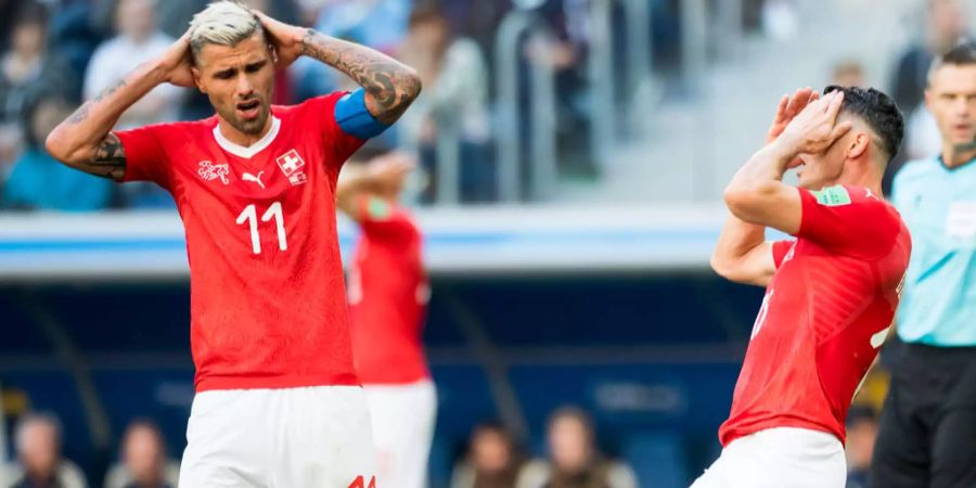 Valon Behrami und Blerim Dzemaili an der WM in Russland. Beide werden nicht mehr für die Schweiz auflaufen.