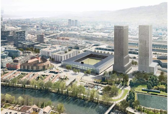 Das geplante Stadion soll über zwei Wohntürme querfinanziert werden. Das geplante Stadion soll über zwei Wohntürme querfinanziert werden.
