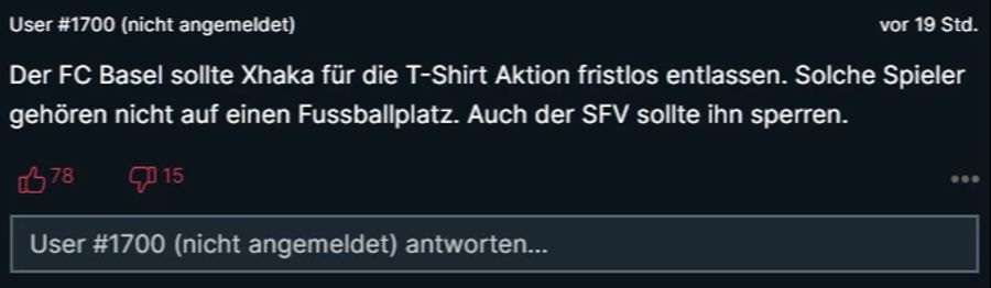 Auch dieser Nau-User bekommt viel Zuspruch. «Der SFV sollte ihn sperren.»