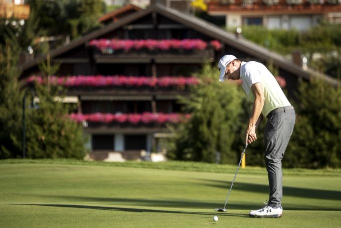 Matthew Fitzpatrick im Einsatz beim European Masters in Crans-Montana im Jahr 2019. Matthew Fitzpatrick