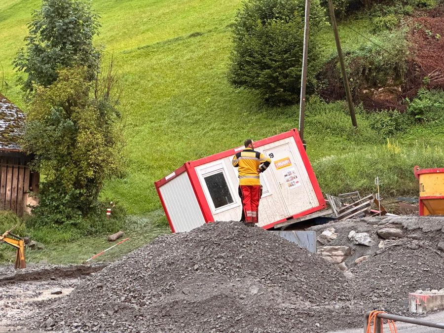 Die Baustelle für ein neues Kraftwerk wurde in Mitleidenschaft gezogen.