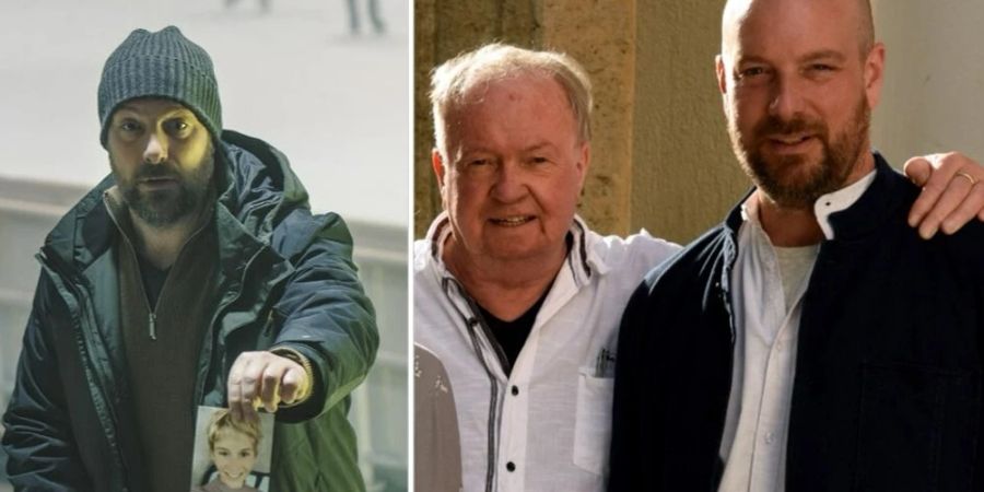 Stephan Zinner als Dennis Eden im «Polizeiruf 110: Das Licht, das die Toten sehen» (l.) und bei Drehbeginn zur neuen TV-Serie «Himmel, Herrgott, Sakrament» (r.) mit Kult-Regisseur Franz Xaver Bogner.