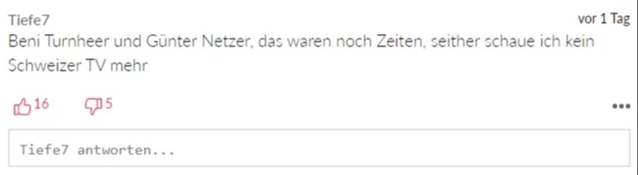 Ein anderer User vermisst wiederum Beni Thurnheer und Günter Netzer.