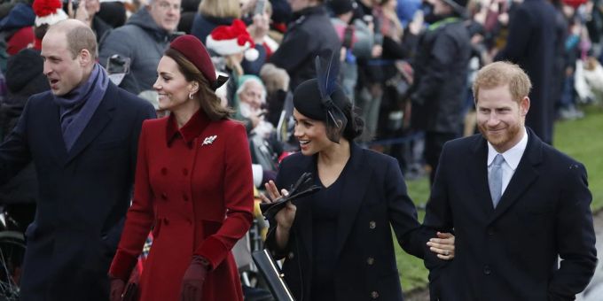 Meghan Markle und Prinz Harry bei einem gemeinsamen Auftritt mit Prinz William und Kate. Meghan Markle