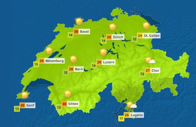 Ab Mittwoch folgt in der Schweiz das perfekte Badi-Wetter. Wetter