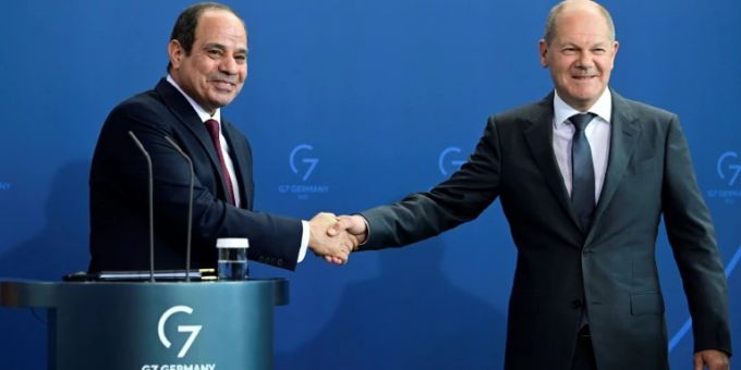 Al-Sisi (l.) und Scholz Al-Sisi (l.) und Scholz