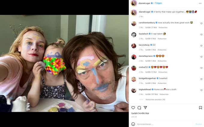 Diane Kruger mit ihrem Ehemann und ihrer Tochter. Diane Kruger