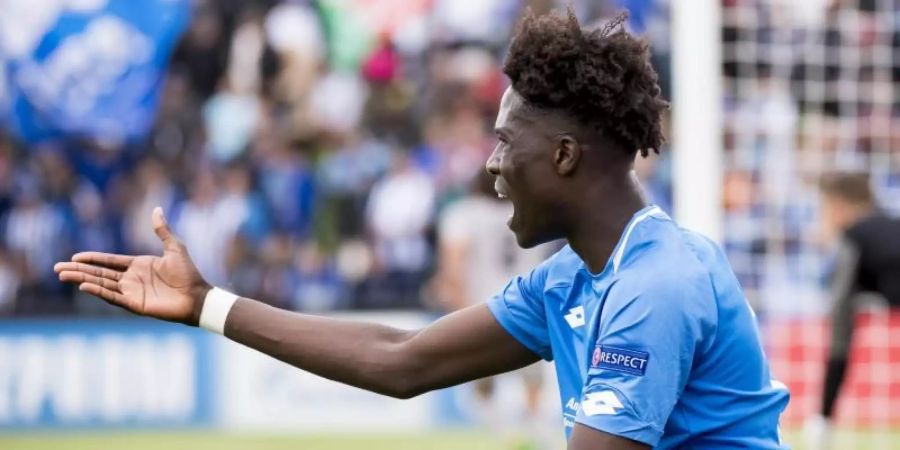 Amadou Onana wechselt von Hoffenheim zum Hamburger SV. Foto: Jean-Christophe Bott/KEYSTONE/dpa
