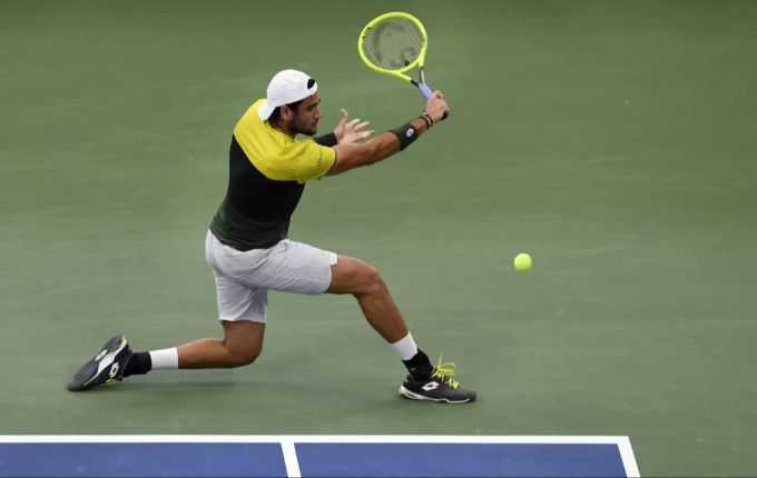 Matteo Berrettini im Einsatz an den US Open 2019. Matteo Berrettini