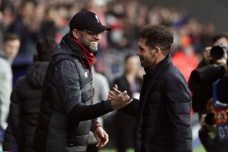 Klopp und Simeone trafen erst vor wenigen Wochen im Champions-League-Achtelfinale aufeinander.