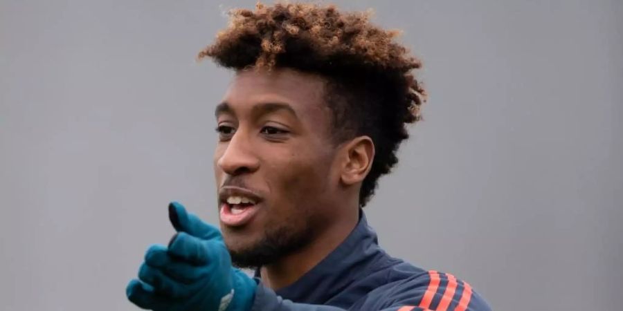 Hat wieder Teile des Trainings beim FC Bayern absolviert: Kingsley Coman. Foto: Sven Hoppe/dpa