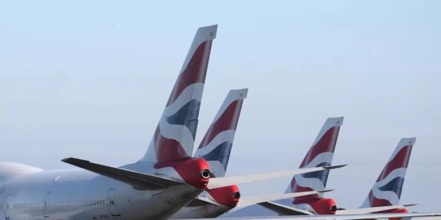 Maschinen von British Airways am Flughafen Bournemouth. Foto: Andrew Matthews/PA Wire/dpa