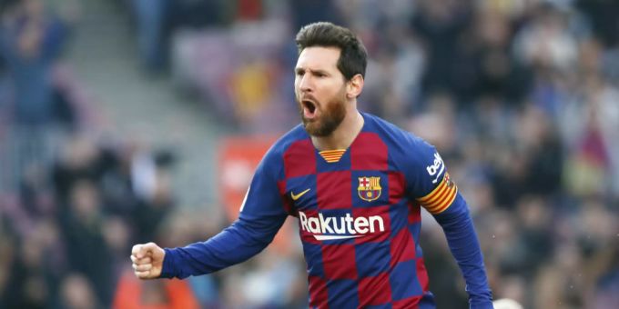 Lionel Messi bejubelt einen Treffer für den FC Barcelona. Lionel Messi