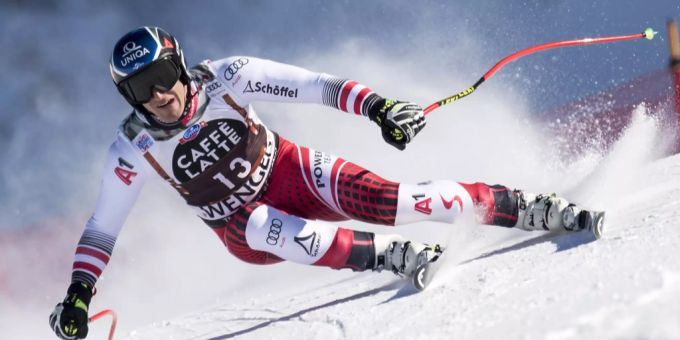 Matthias Mayer ist der Schnellste im Training am Lauberhorn. 2018 fuhr er in Wengen als Dritter aufs Podest. Lauberhorn