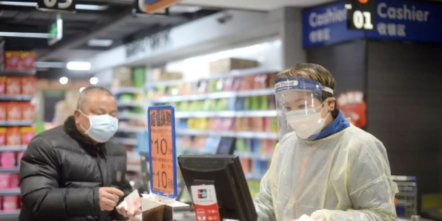 Supermarkt in der chinesischen Millionenmetropole Wuhan