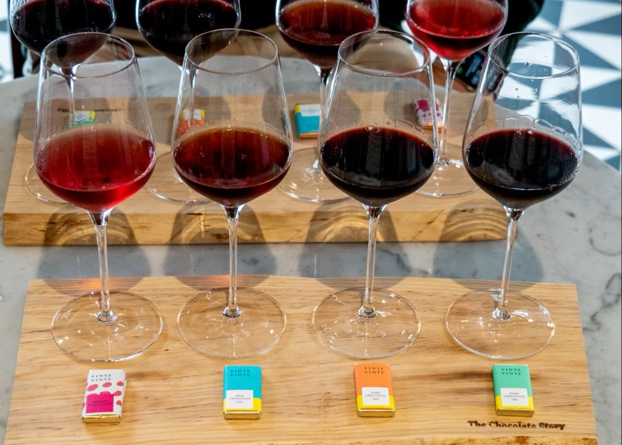 Portwein Gläser Schokolade Tasting