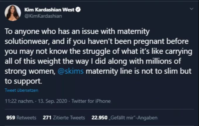 Kim Kardashian verteidigt ihre Marke auf Twitter. kim kardashian