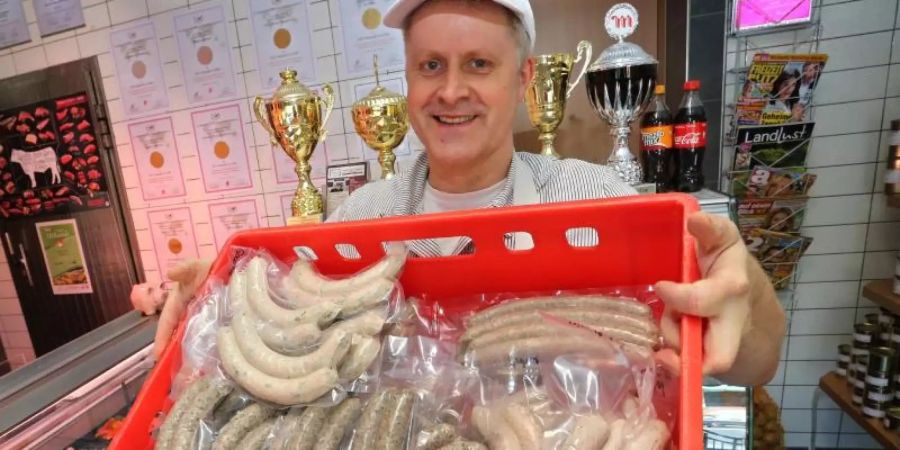 Metzger Matthias Freund gehen die Ideen nicht aus. Foto: Karl-Josef Hildenbrand/dpa