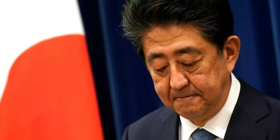 Shinzo Abe bei seiner Rücktrittserklärung