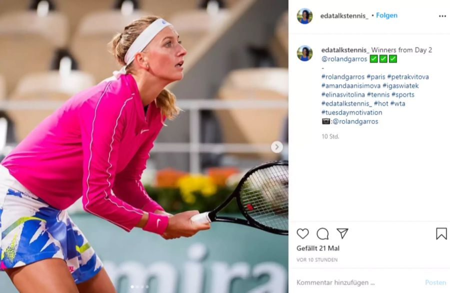 Auch Petra Kvitova fällt auf.