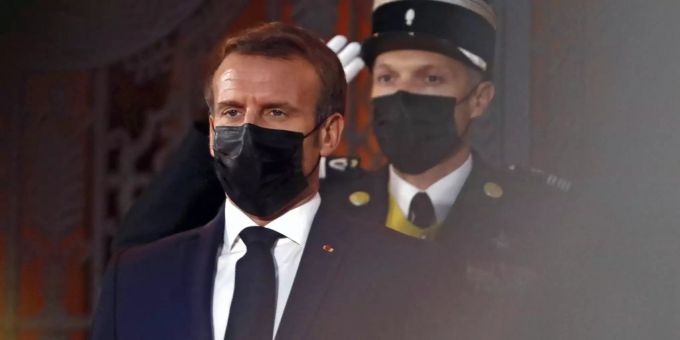 Emmanuel Macron bei seinem Besuch in Littauen. Macron