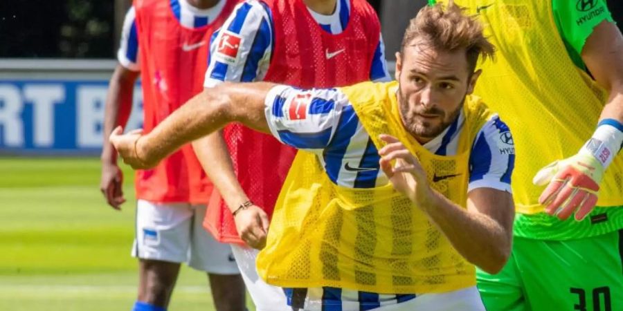 Lucas Tousart möchte mit Hertha in den Europapokal kommen. Foto: Andreas Gora/dpa