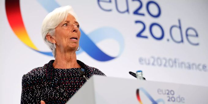 Die Präsidentin der Europäischen Zentralbank (EZB), Christine Lagarde, nimmt während des Informellen Treffens der Wirtschafts- und Finanzminister an einer Pressekonferenz teil. 11.09.2020, Berlin Christine Lagarde