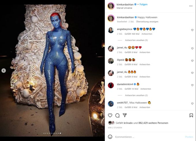 Kim Kardashian als Mystique. kim k