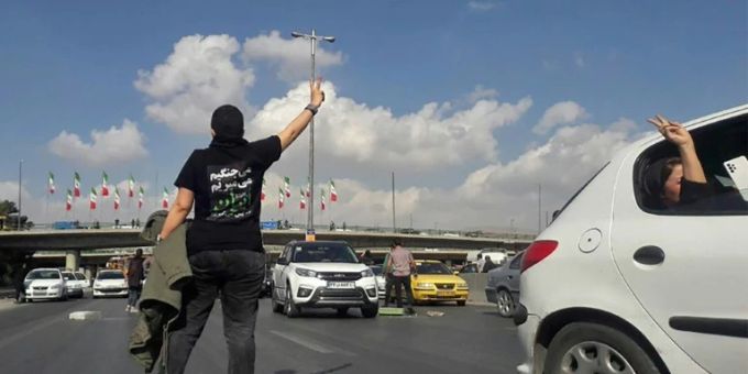 Demonstrant im Iran Demonstrant im Iran