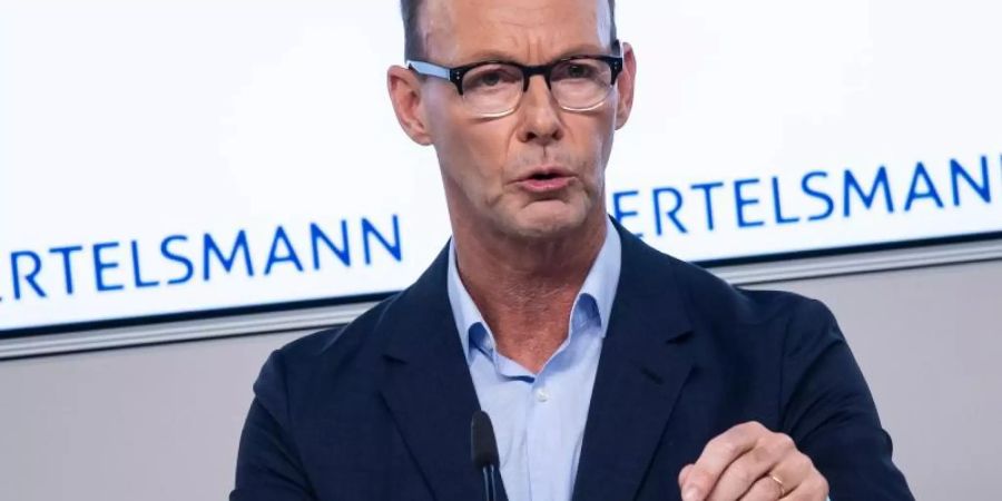 Bertelsmann-Vorstandschef Thomas Rabe auf der Bilanz-Pressekonferenz des Unternehmens. Foto: Bernd von Jutrczenka