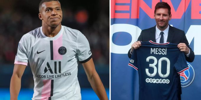 Kylian Mbappé soll wegen der Verpflichtung von Lionel Messi PSG verlassen wollen. Kylian Mbappé lionel messi