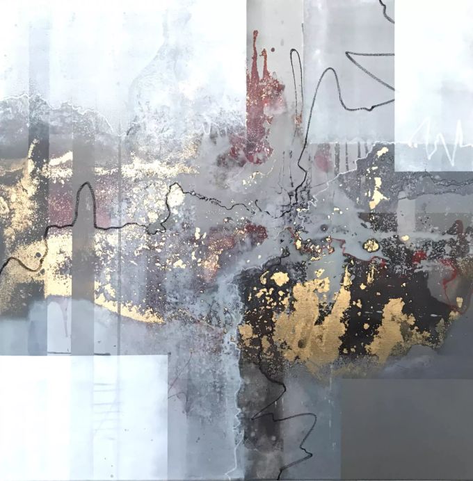 „Synapsis“ 100x100 Leinwand, Mixed-Media, 2020 art
